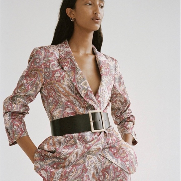 Zara NWOT Paisley Co Ord Suit Set- Blazer (Size Small) and Pants (Size Medium) - Picture 2 of 4